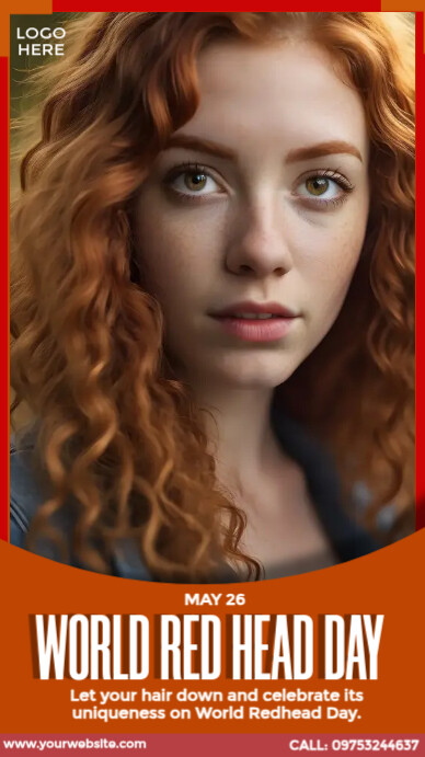world red head day design Instagram Story template