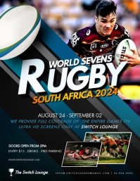 World rugby sevens match flyer template