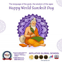 World Sanskrit Day, Instagram Post template