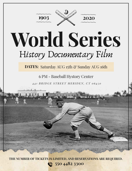 Copy of World Screening Baseball Documentary Flyer PosterMyWall