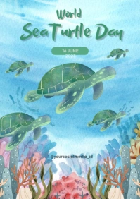 world sea turtle day template A4