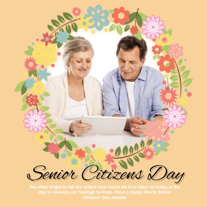 World senior citizens day,event Instagram Post template