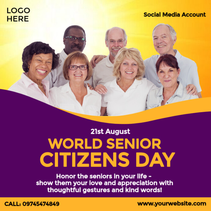Senior Day Graphics Plantilla de World Senior Citizens Day | PosterMyWall