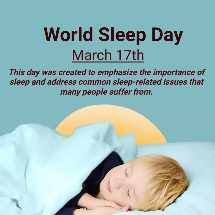 world sleep day Instagram na Post template
