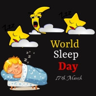 黑色 World Sleep Day Wpis na Instagrama Template