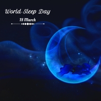 紫色 World Sleep Day Wpis na Instagrama Template