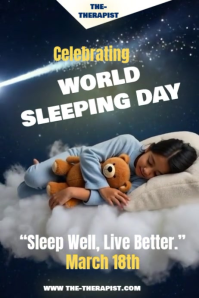 Hitam World Sleeping Day Celebration Plakat Template