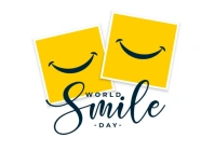 world smile day Postkarte template