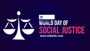 Purple World Social Justice Day Template Заголовок блога