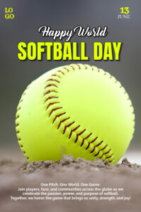 World softball day Poster template