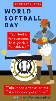World Softball Day template Estado de WhatsApp