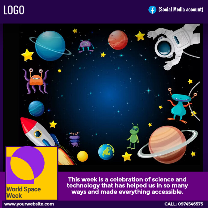 world space week Instagram Post template