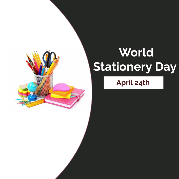 world stationery day Template PosterMyWall