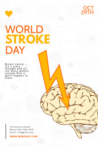World Stroke Day Flyer Design Template Poster