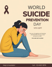 World suicide prevention flyer templatte template