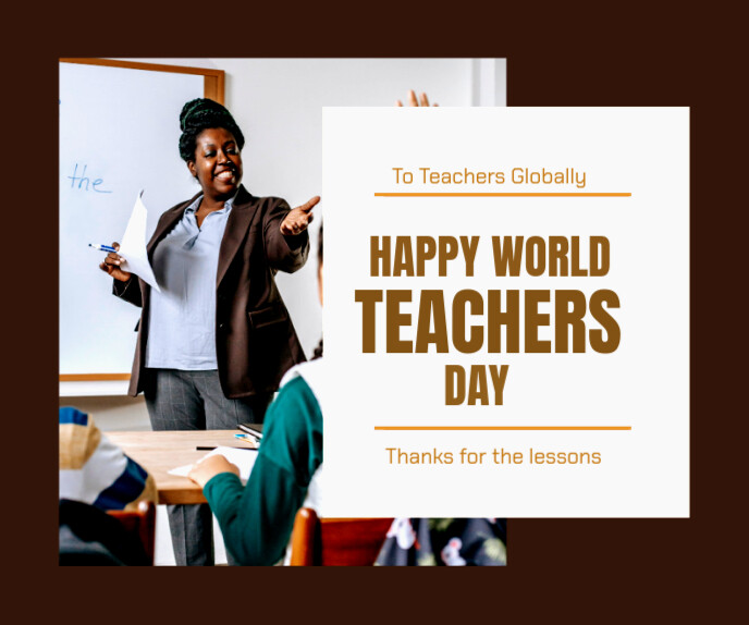 World teacher's day free template Duży prostokąt
