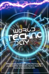 World Techno Day Video Poster template