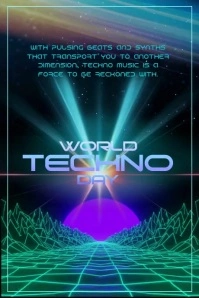 World Techno Day Video Poster template