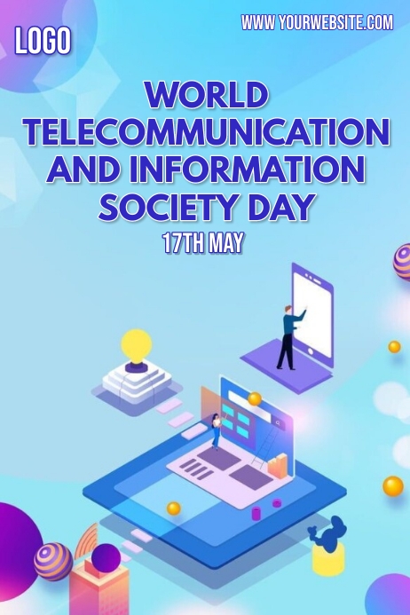 Telecom Poster Background world telecommunication and information socie Template | PosterMyWall