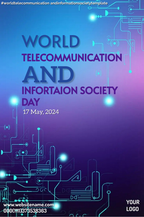 Telecom Poster Background Copy of World telecommunications and informative soci | PosterMyWall