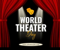 World Theater Day Medium Rectangle template