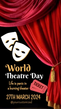 world theatre day, theatre day Instagram Story template