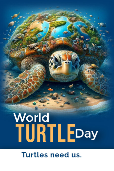 World turtle day 海报 template