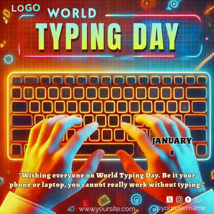 Computer Keyboarding Day Copy of World Typing Day | PosterMyWall