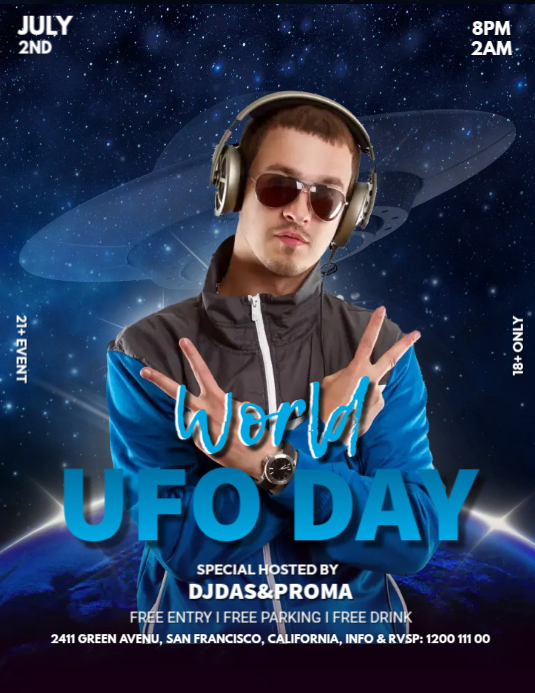 World Ufo Day Template Flyer (US Letter)