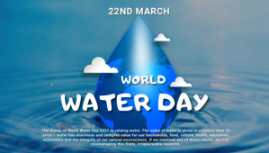 Синий World Water Day Blog overskrift Template