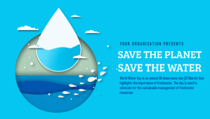 Blue World water day,event Blog overskrift Template