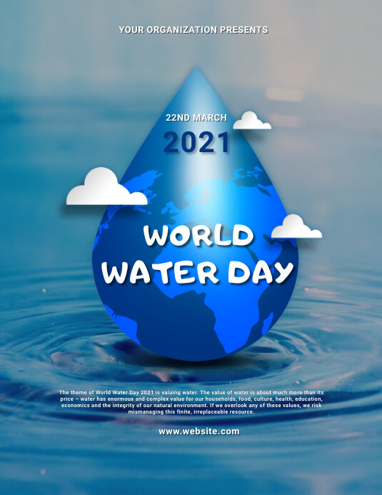 World water day,water day Ulotka (US Letter) template