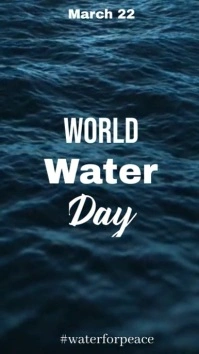 World water day blue sea background video Instagram Story template