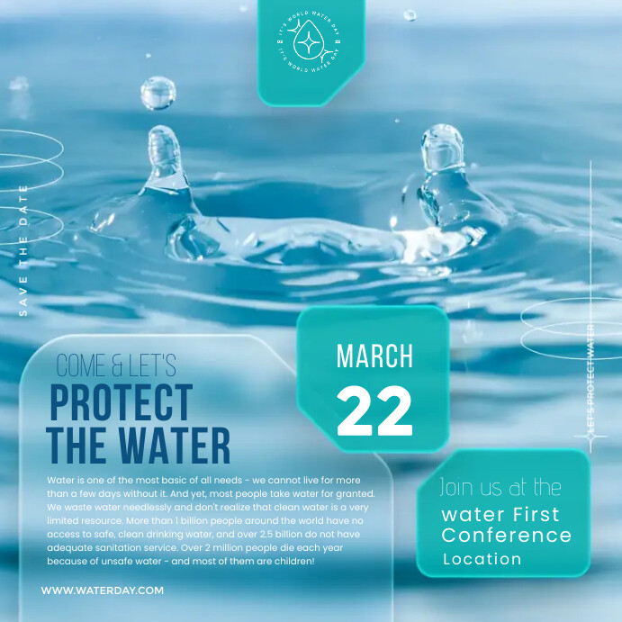Copy of world water day design conference invitation | PosterMyWall