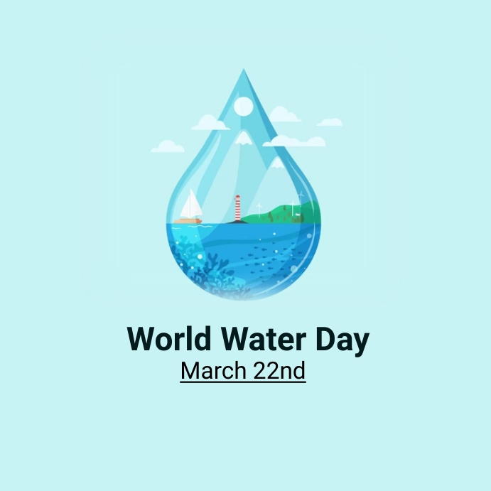 world water day Publicação no Instagram template
