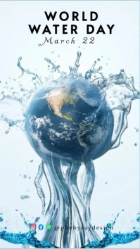 World water day Tampilan Digital (9:16) template