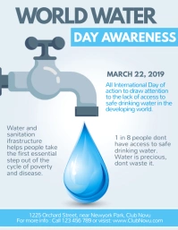 World Water Day Flyer, Water Day Awareness template