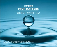 World water day large rectangle template Rectángulo Grande