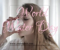 World water day medium square template Rectángulo Mediano
