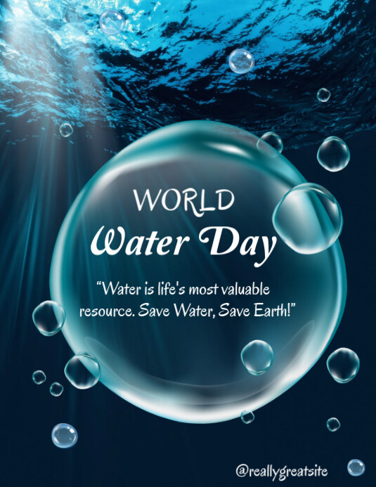 World Water Day Template 2025 Flyer (US Letter)