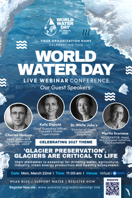 World Water Day Webinar Posters Template | PosterMyWall