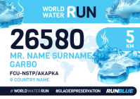 Blue World Water Run Kartu Pos Template