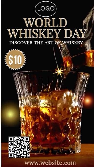 World Whiskey Day Flyer – Elegant Whiskey Tasting Night Poster Template” Instagram Story