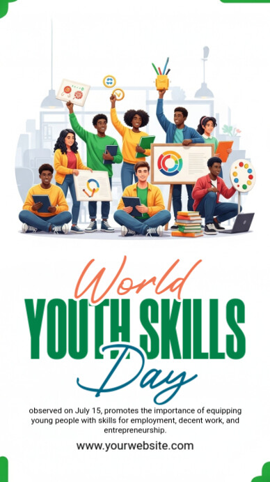 World Youth Skills Day História do Instagram template