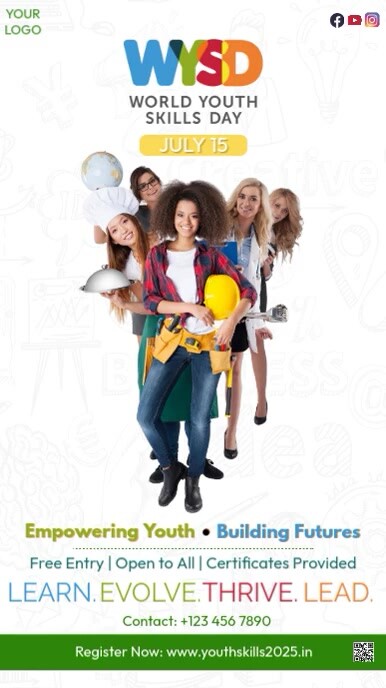 World Youth Skills Day Instagram Story Template