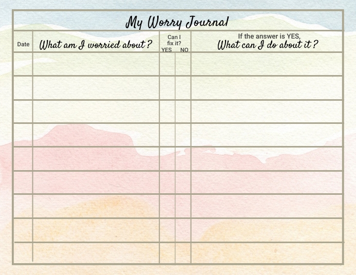Worry Journal Template PosterMyWall