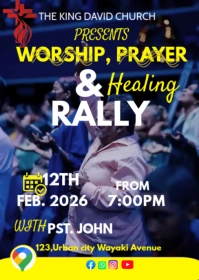 Worship, prayer and healing rally poster A6 template