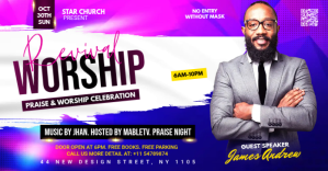 White Church Worship Event Umkhangiso we-Facebook Template