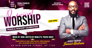 Lila Praise and Worship Event Anuncio de Facebook Template