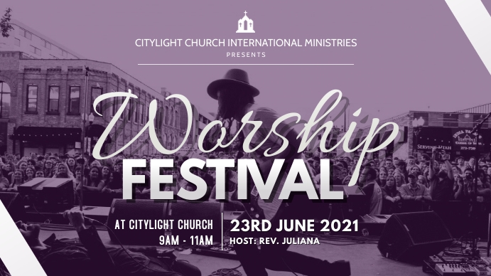 WORSHIP church flyer Ecrã digital (16:9) template